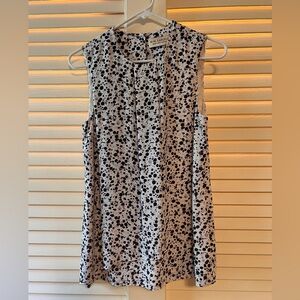 MM Lafleur Black and White Speckled Blouse